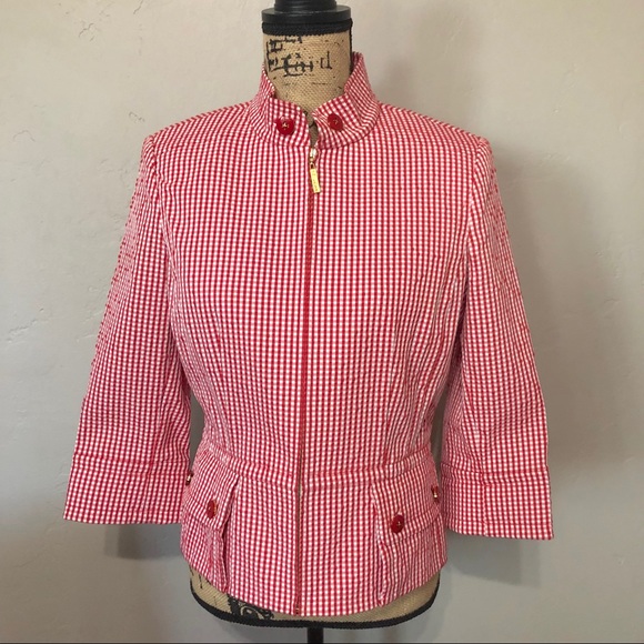 St. John Jackets & Blazers - St. John Gingham Suit Jacket Size 6